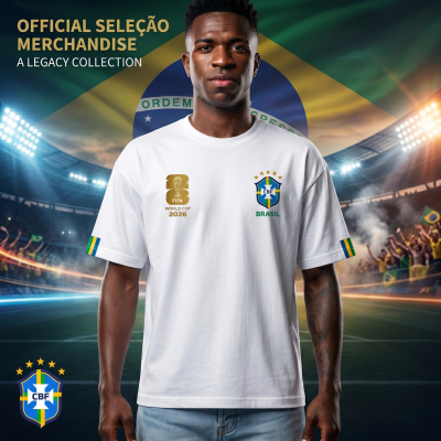 Premium Brazil Fan Edition Drop Shoulder White Color